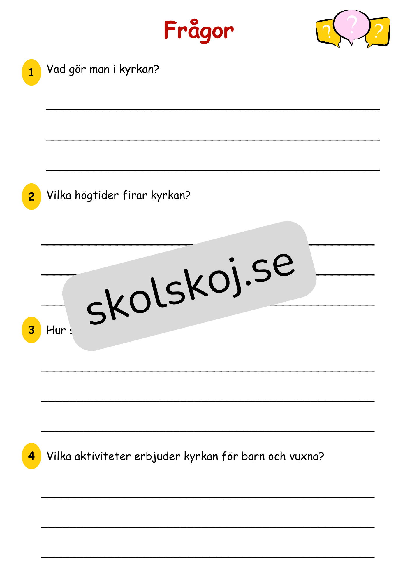Kyrkan och dess betydelse - Årskurs 4 - 6