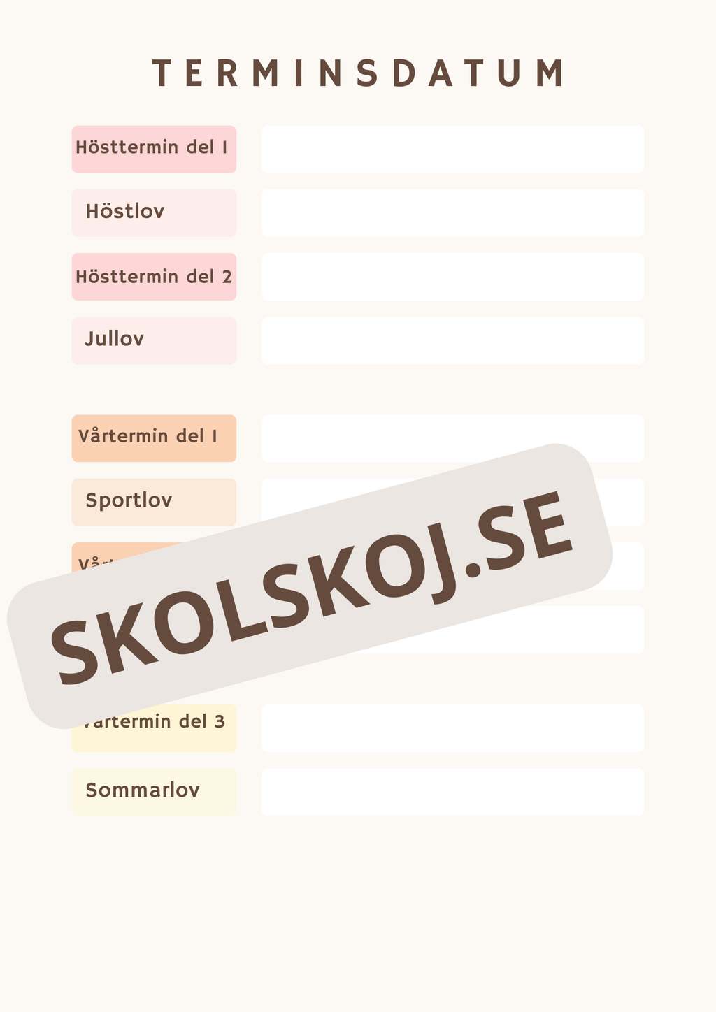 Lärarplanerare 2026-2027 - Häfte