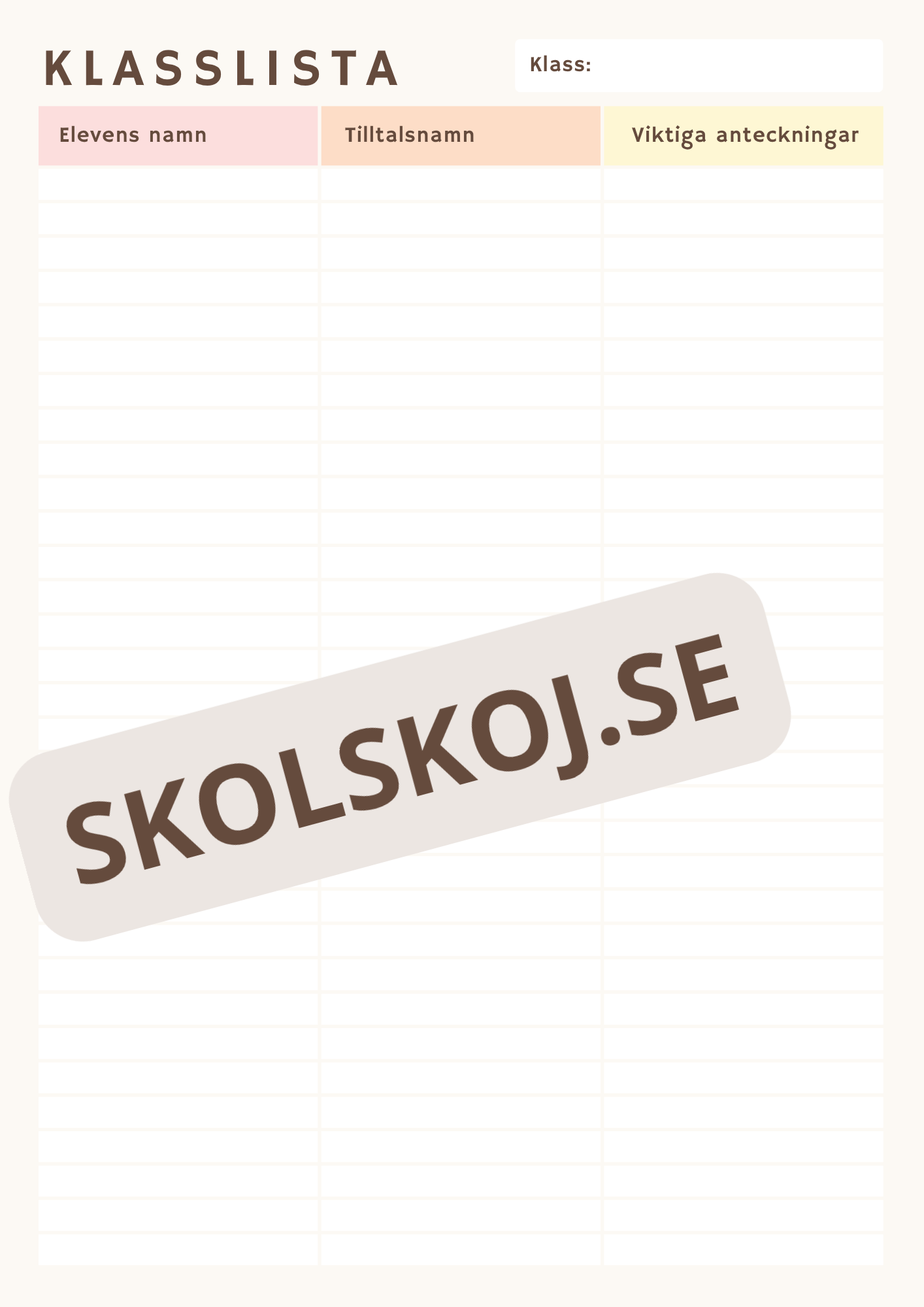 Lärarplanerare 2026-2027 - Häfte