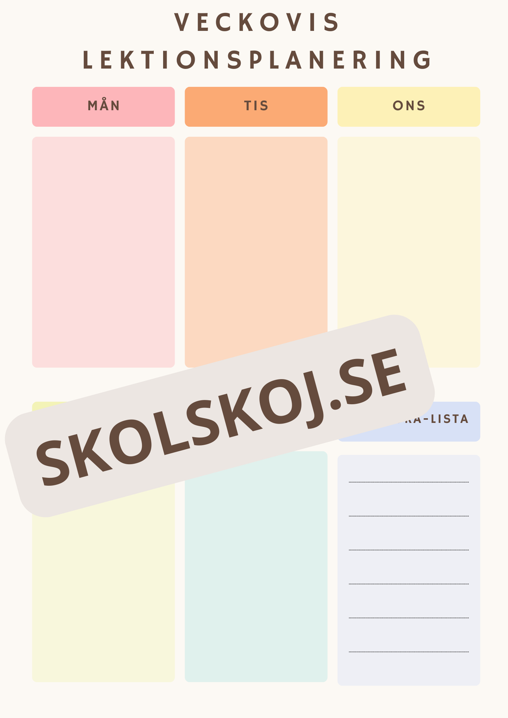 Lärarplanerare 2026-2027 - Häfte