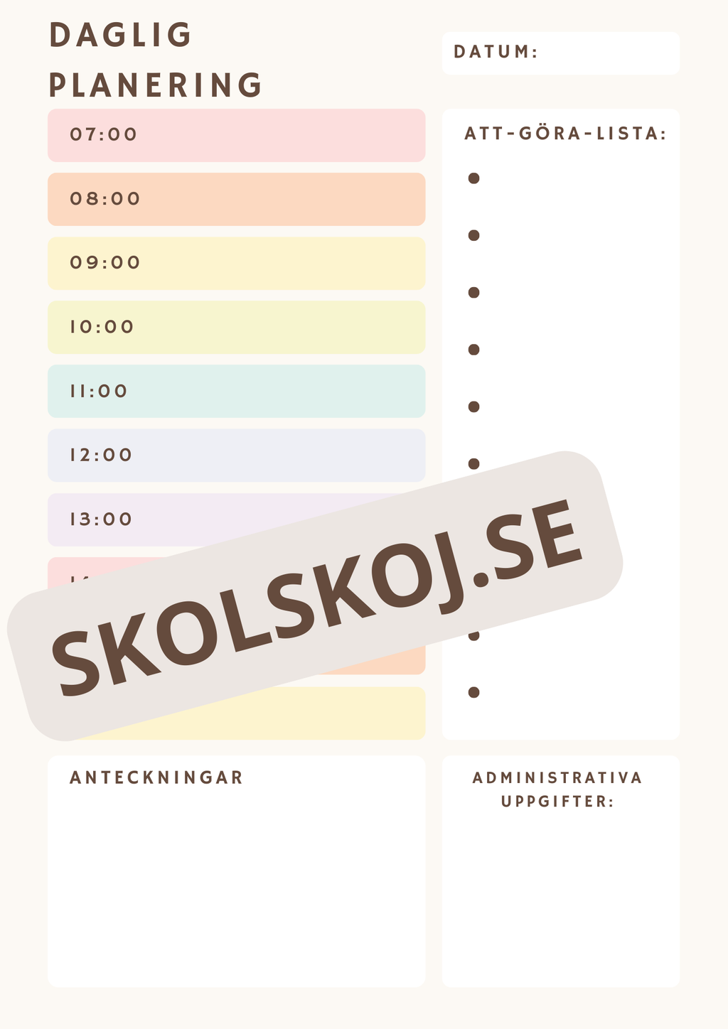 Lärarplanerare 2026-2027 - Häfte