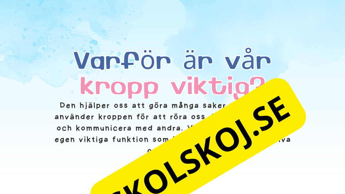 Lär dig om kroppsdelar - Presentation och frågor