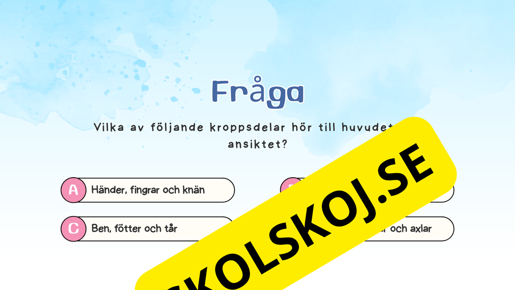 Lär dig om kroppsdelar - Presentation och frågor