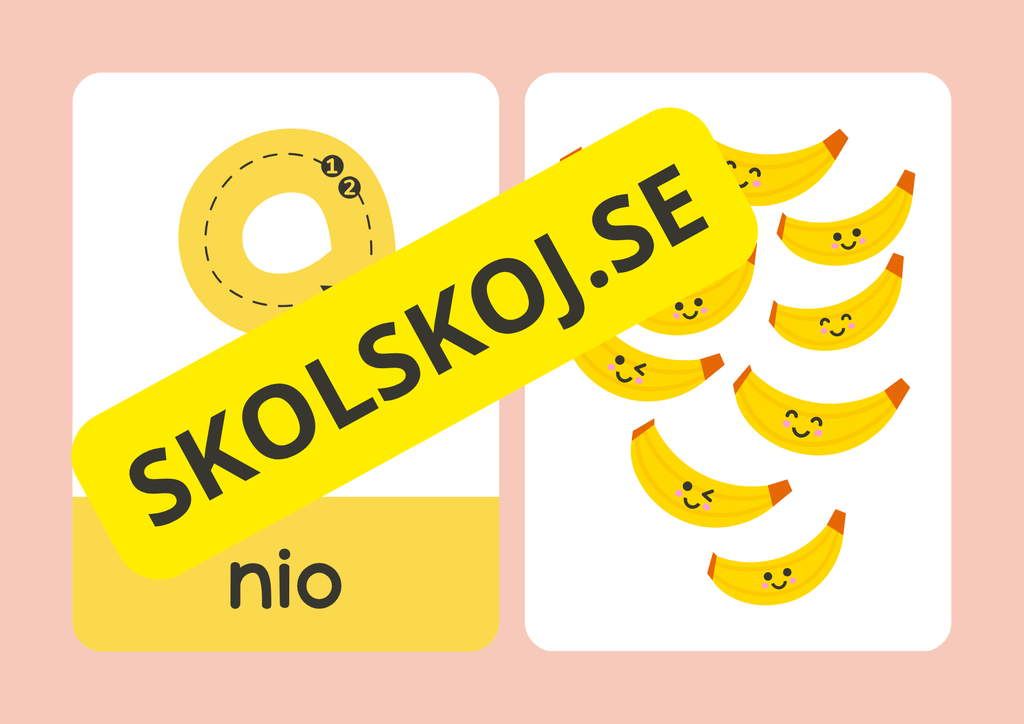 Lär dig siffrorna 1–10 – Matematikflashkort