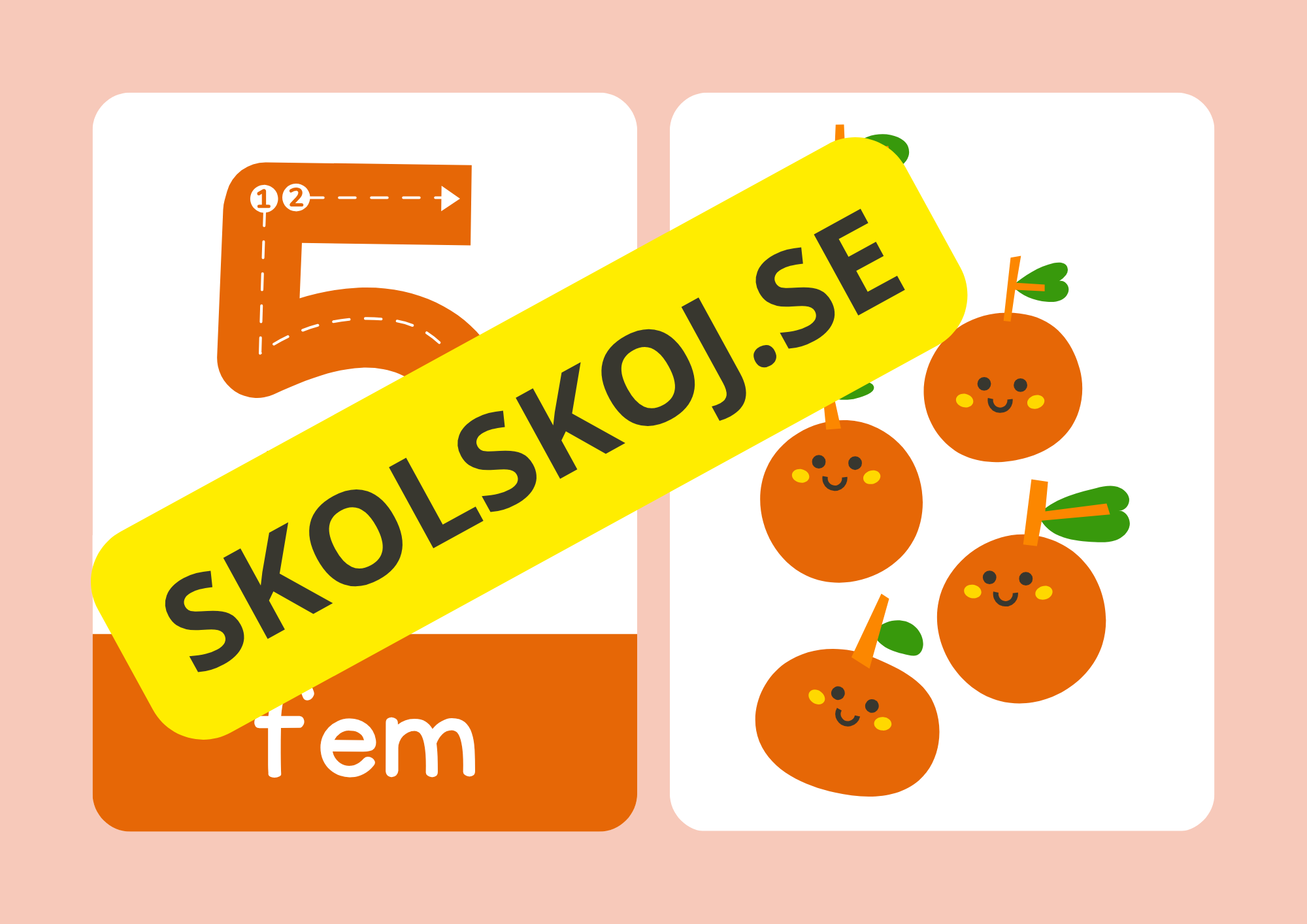 Lär dig siffrorna 1–10 – Matematikflashkort