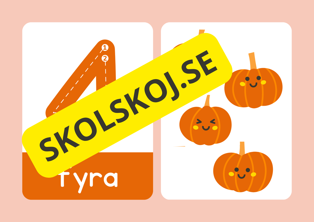 Lär dig siffrorna 1–10 – Matematikflashkort