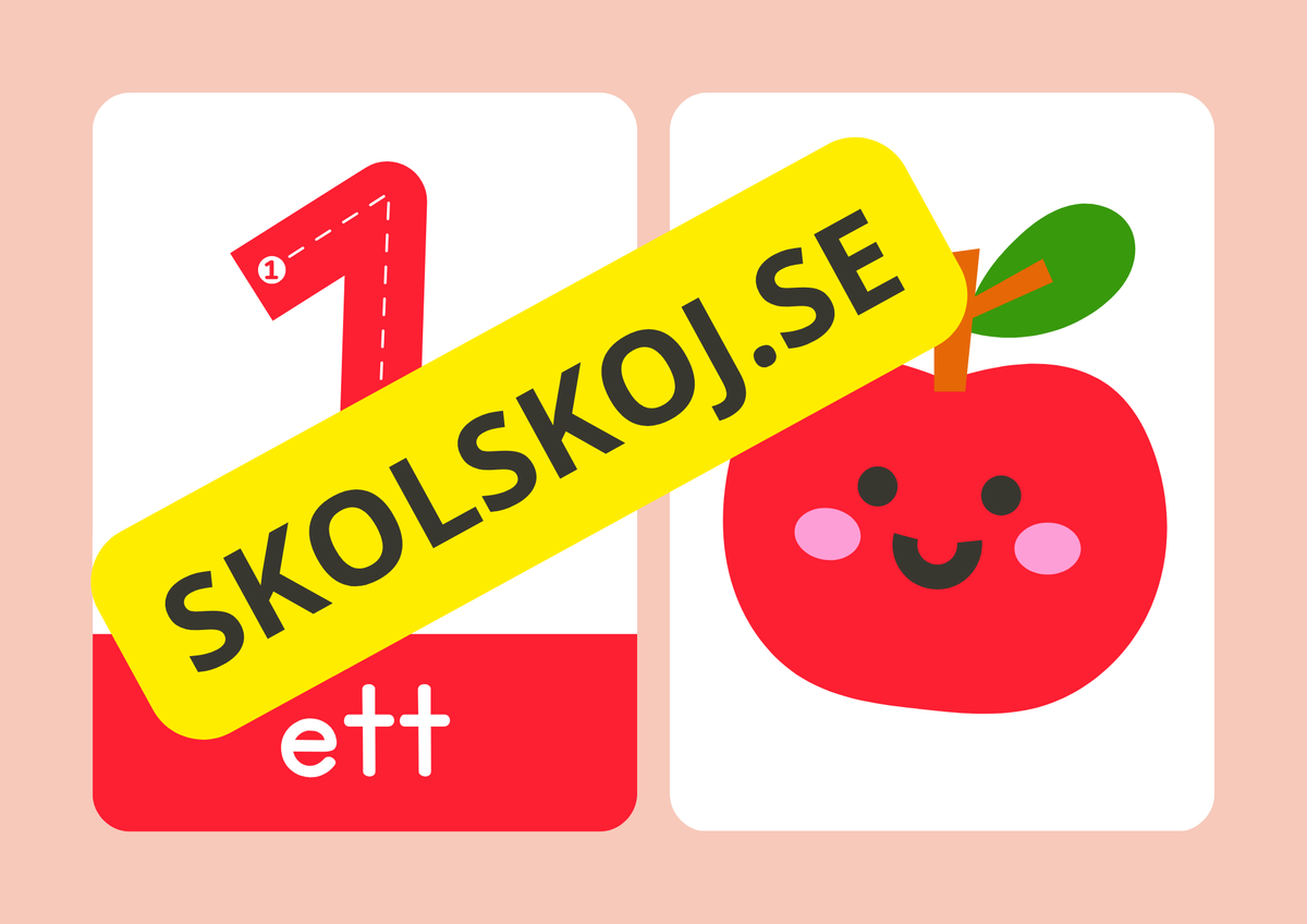 Lär dig siffrorna 1–10 – Matematikflashkort