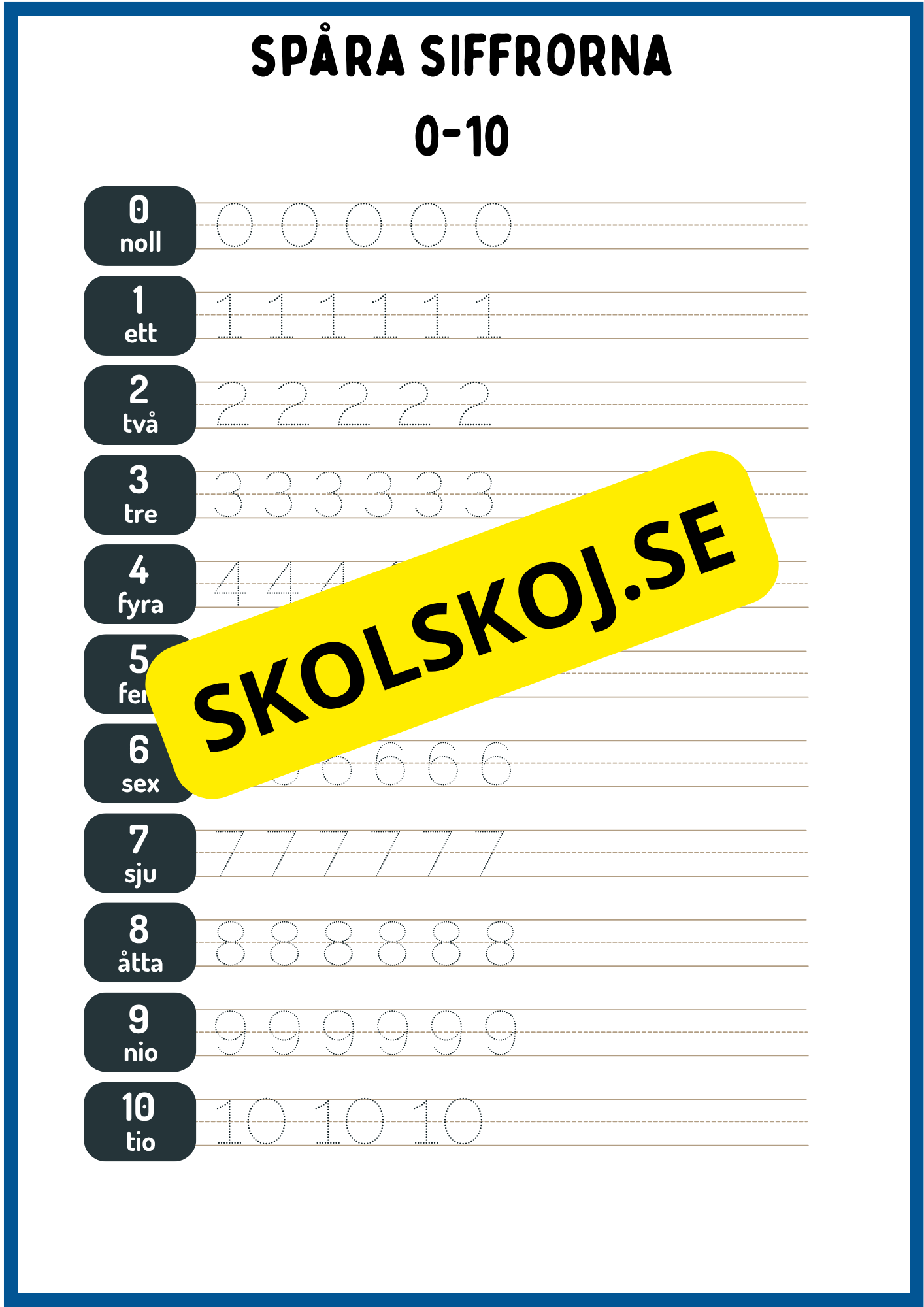 Lär dig siffror och tal 0 - 10