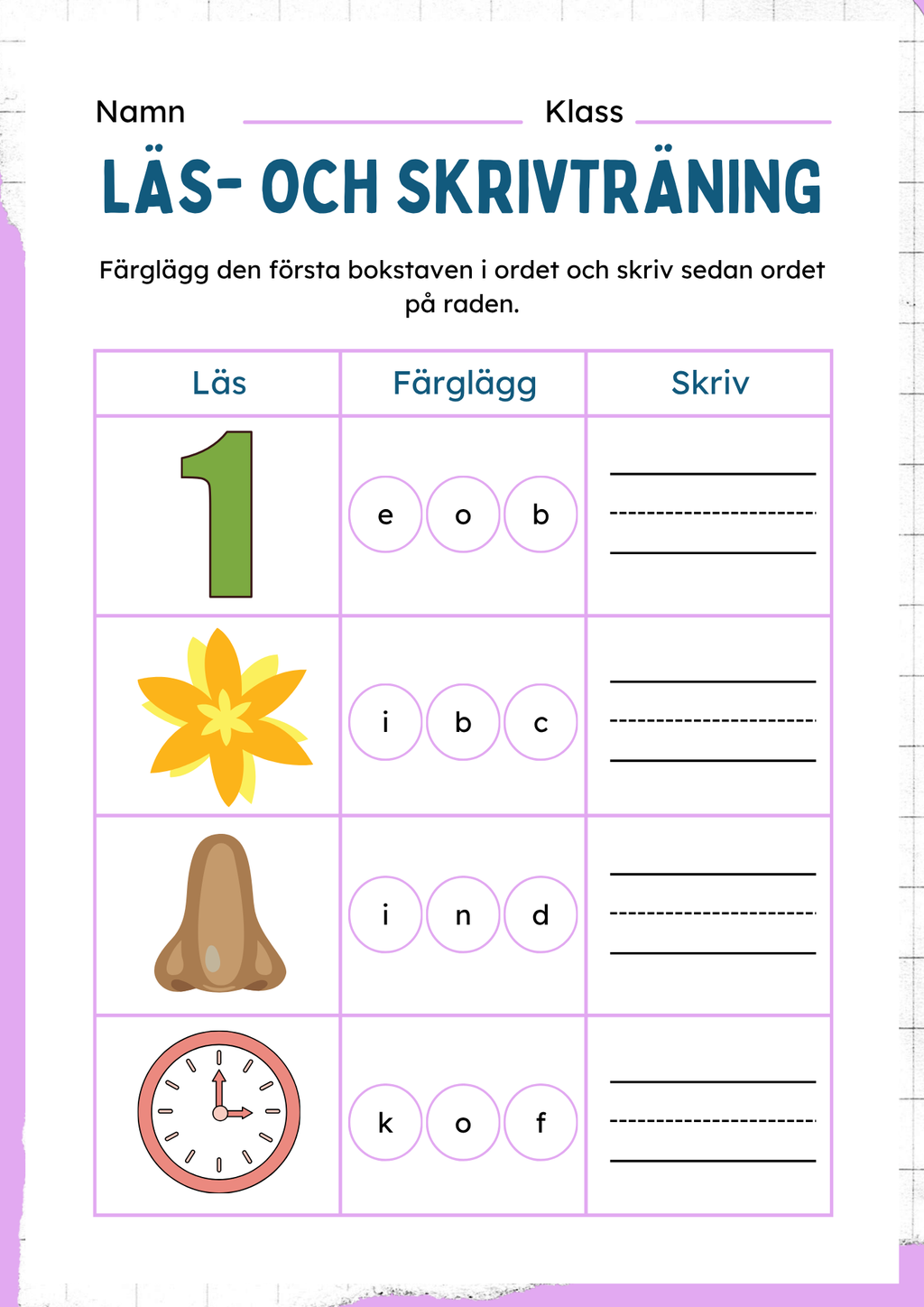 Läs- och skrivträning