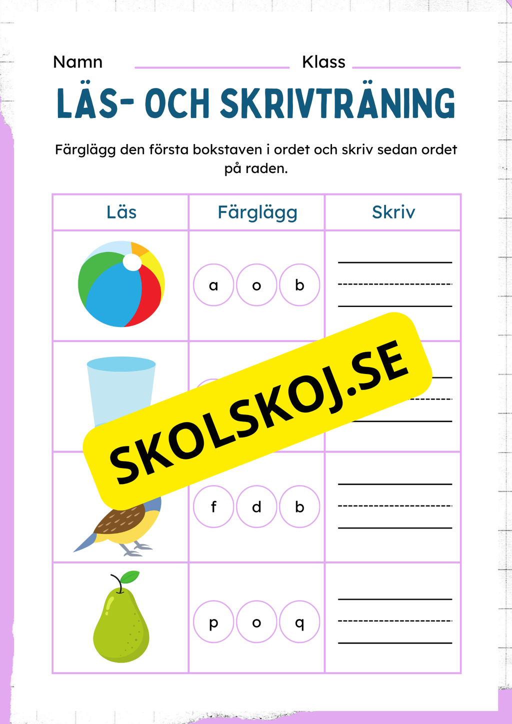Läs- och skrivträning