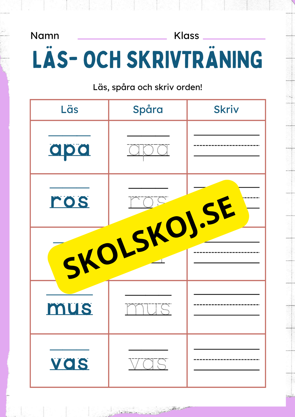 Läs- och skrivträning
