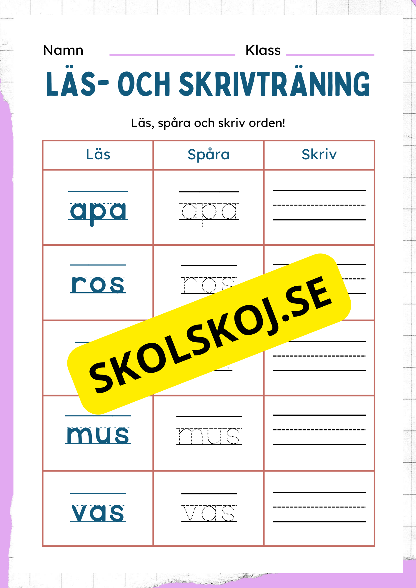 Läs- och skrivträning