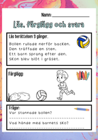 Läs, färglägg och svara