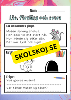 Läs, färglägg och svara