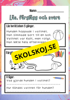 Läs, färglägg och svara
