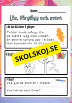 Läs, färglägg och svara