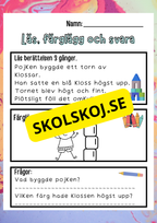 Läs, färglägg och svara