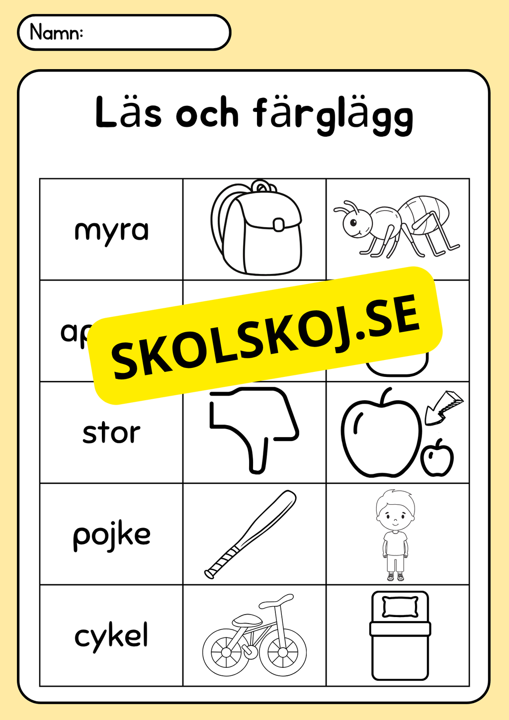 Läs, rita och färglägg - Häfte