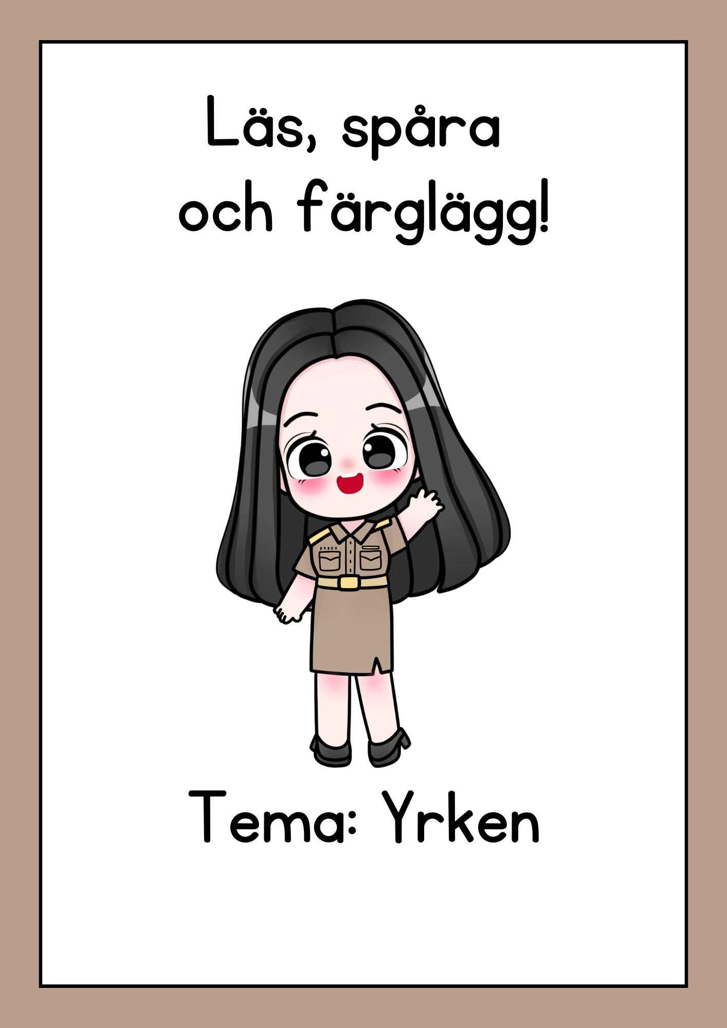 Läs, spåra  och färglägg! tema yrken