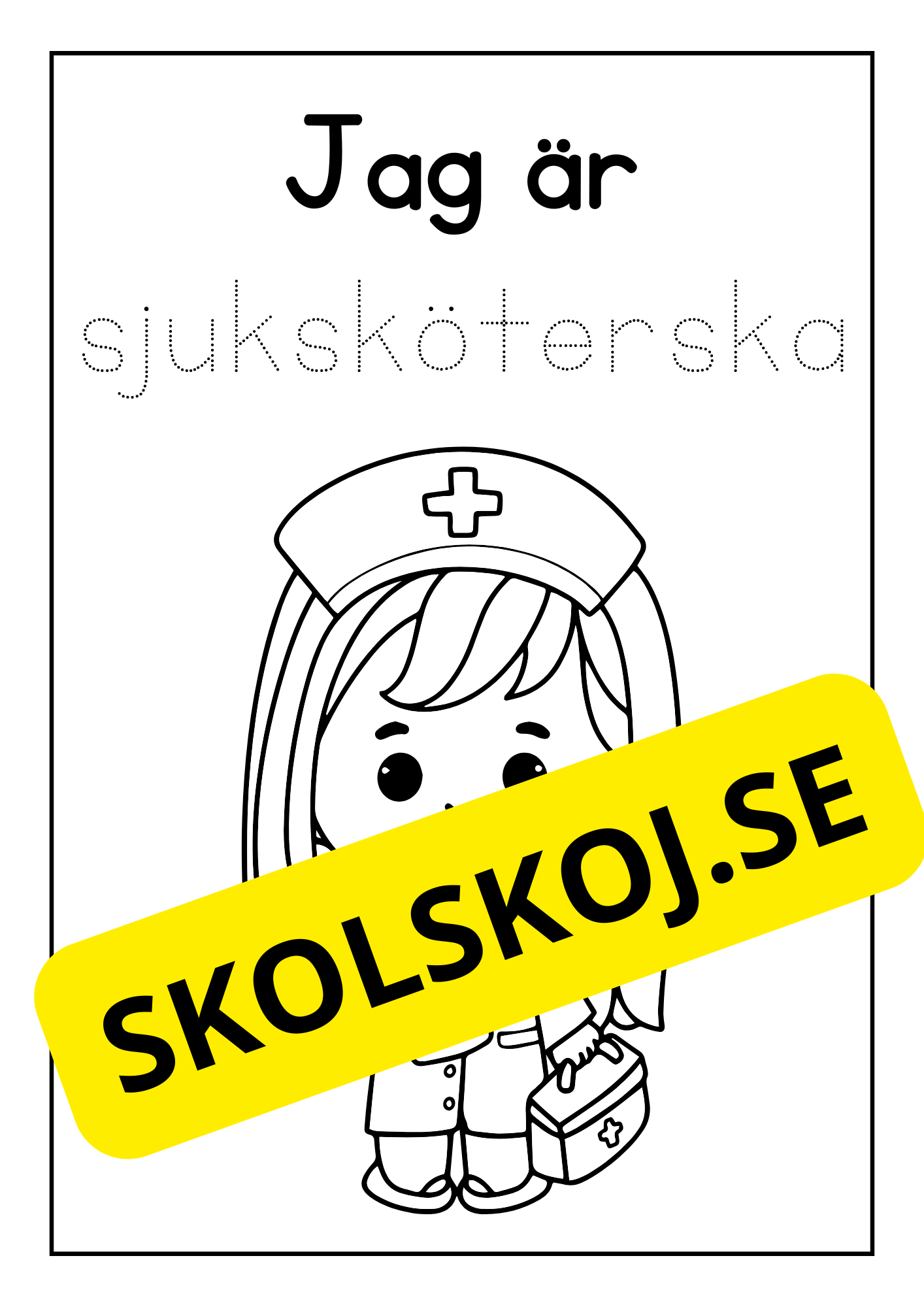 Läs, spåra  och färglägg! tema yrken