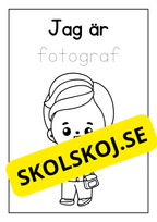 Läs, spåra  och färglägg! tema yrken