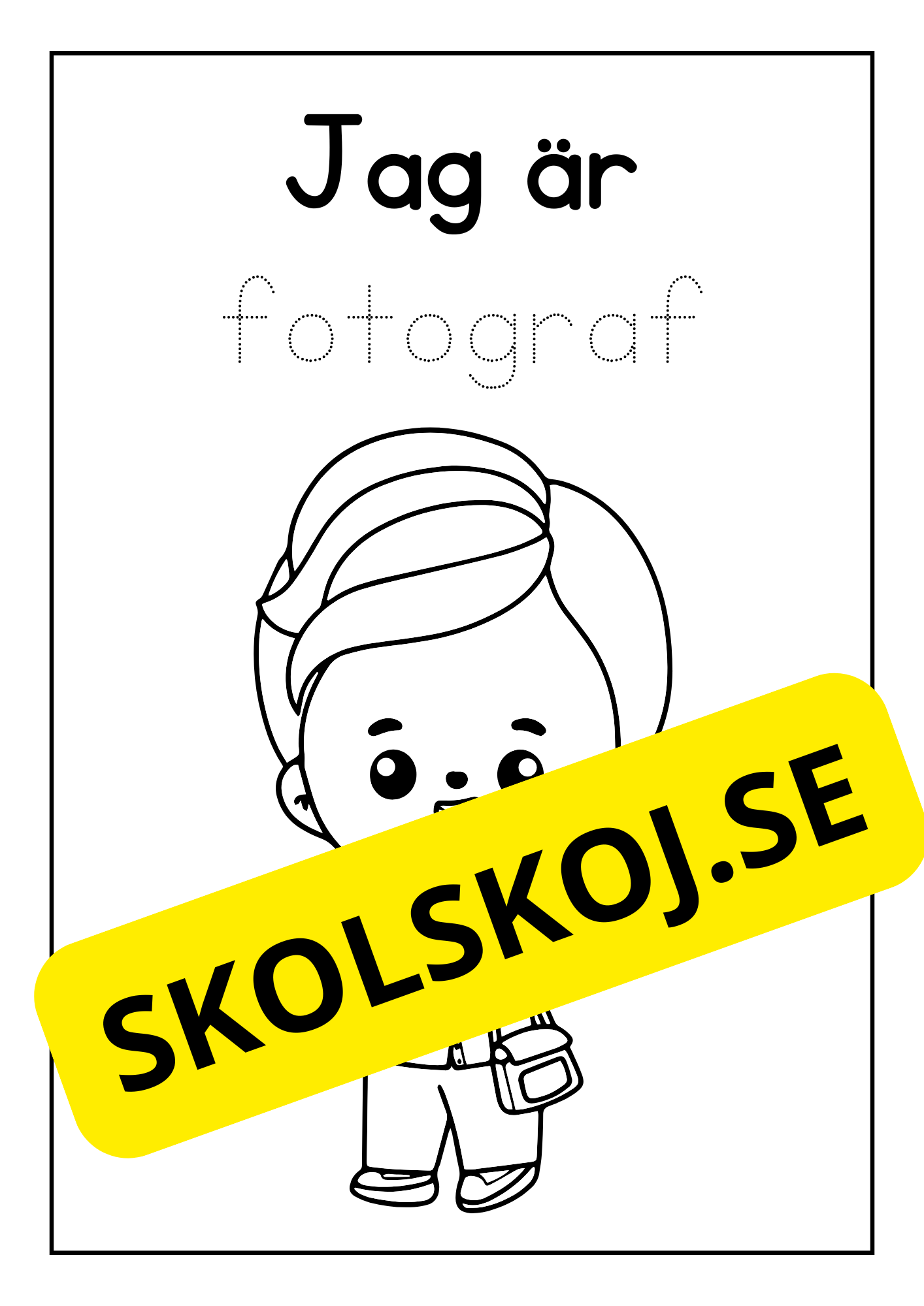 Läs, spåra  och färglägg! tema yrken
