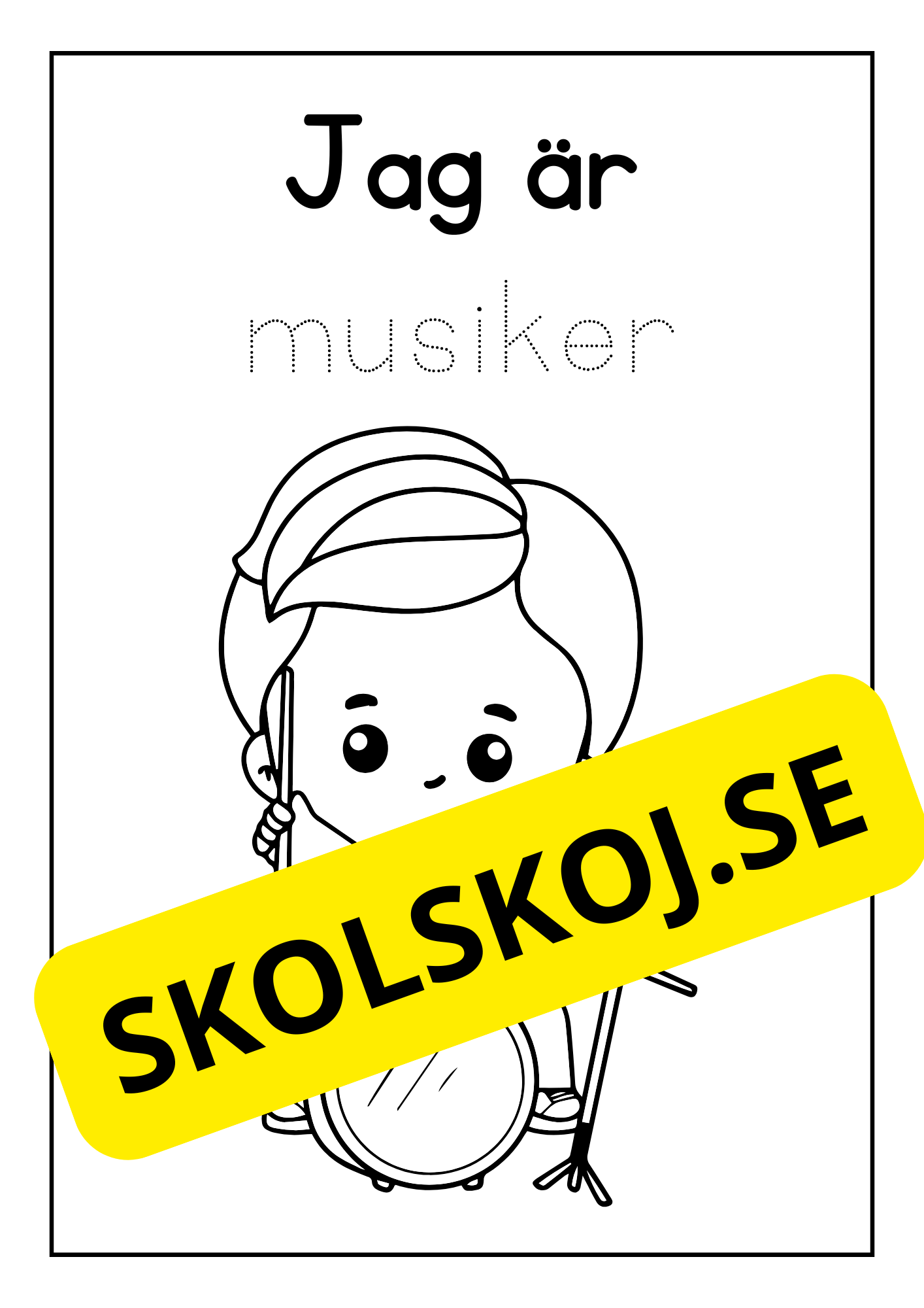 Läs, spåra  och färglägg! tema yrken