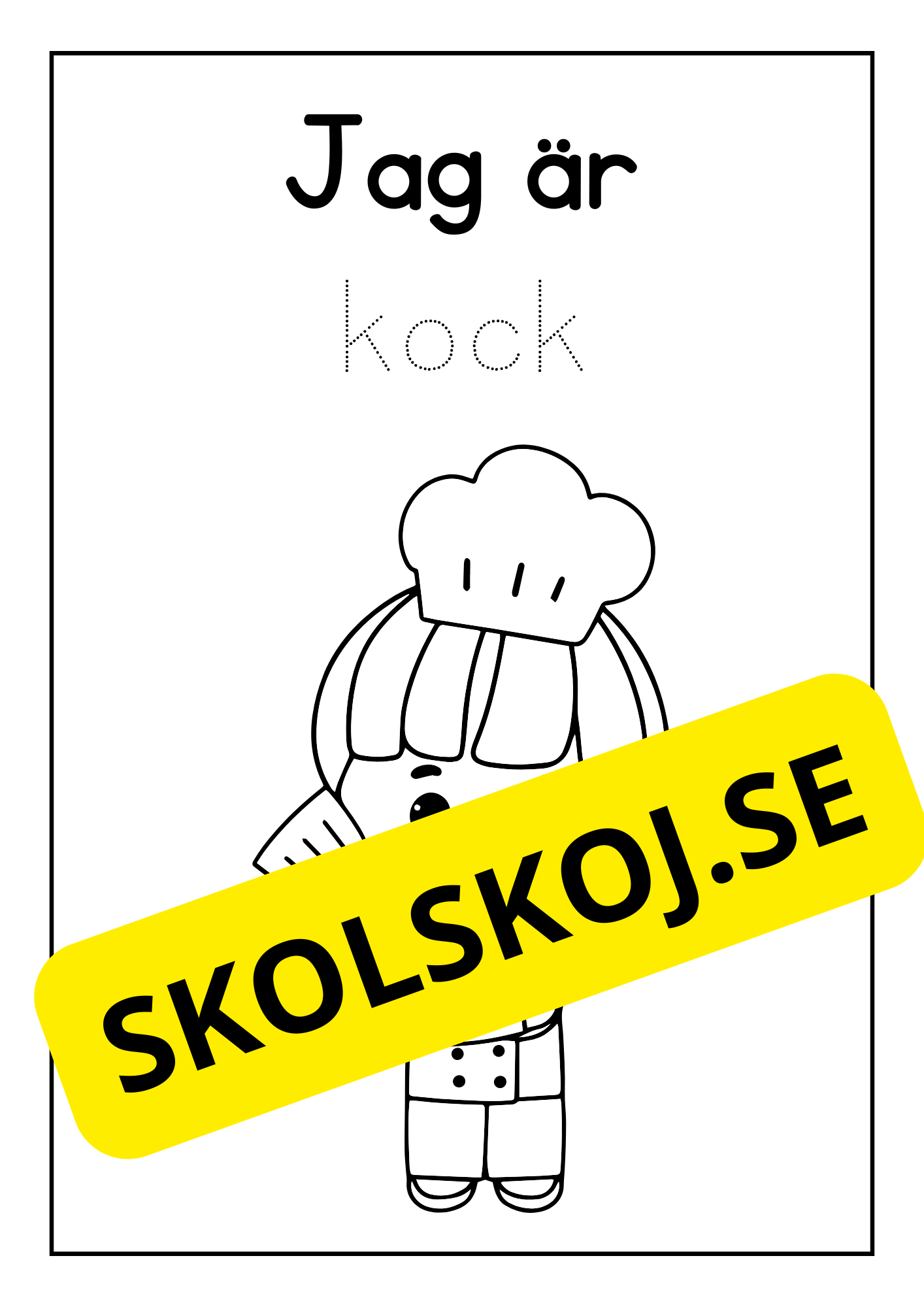Läs, spåra  och färglägg! tema yrken