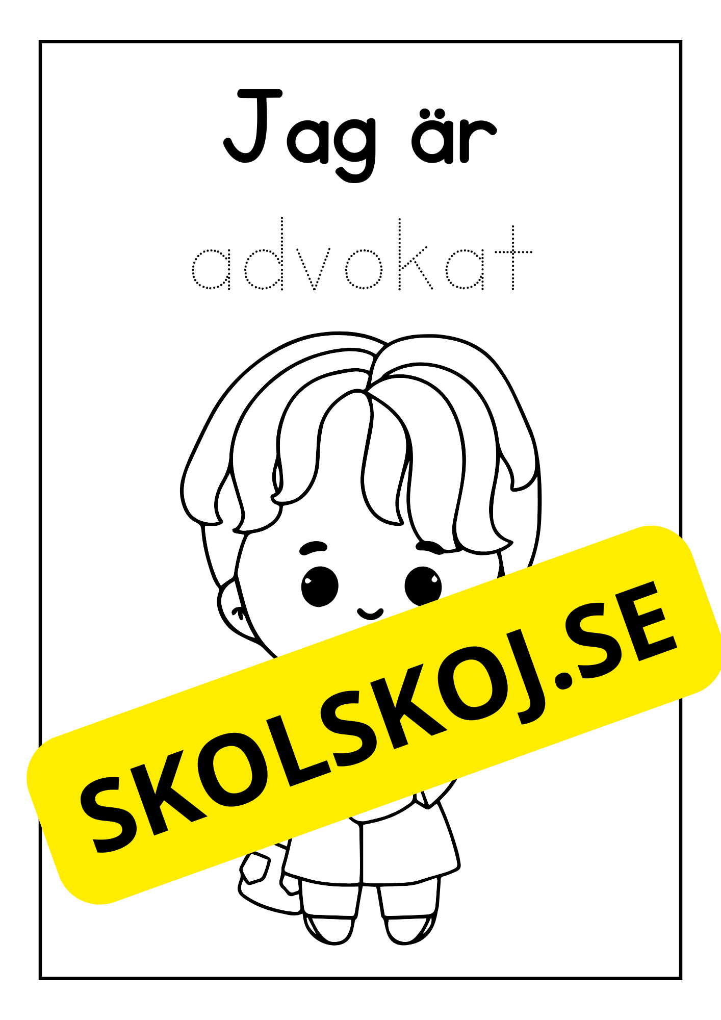Läs, spåra  och färglägg! tema yrken