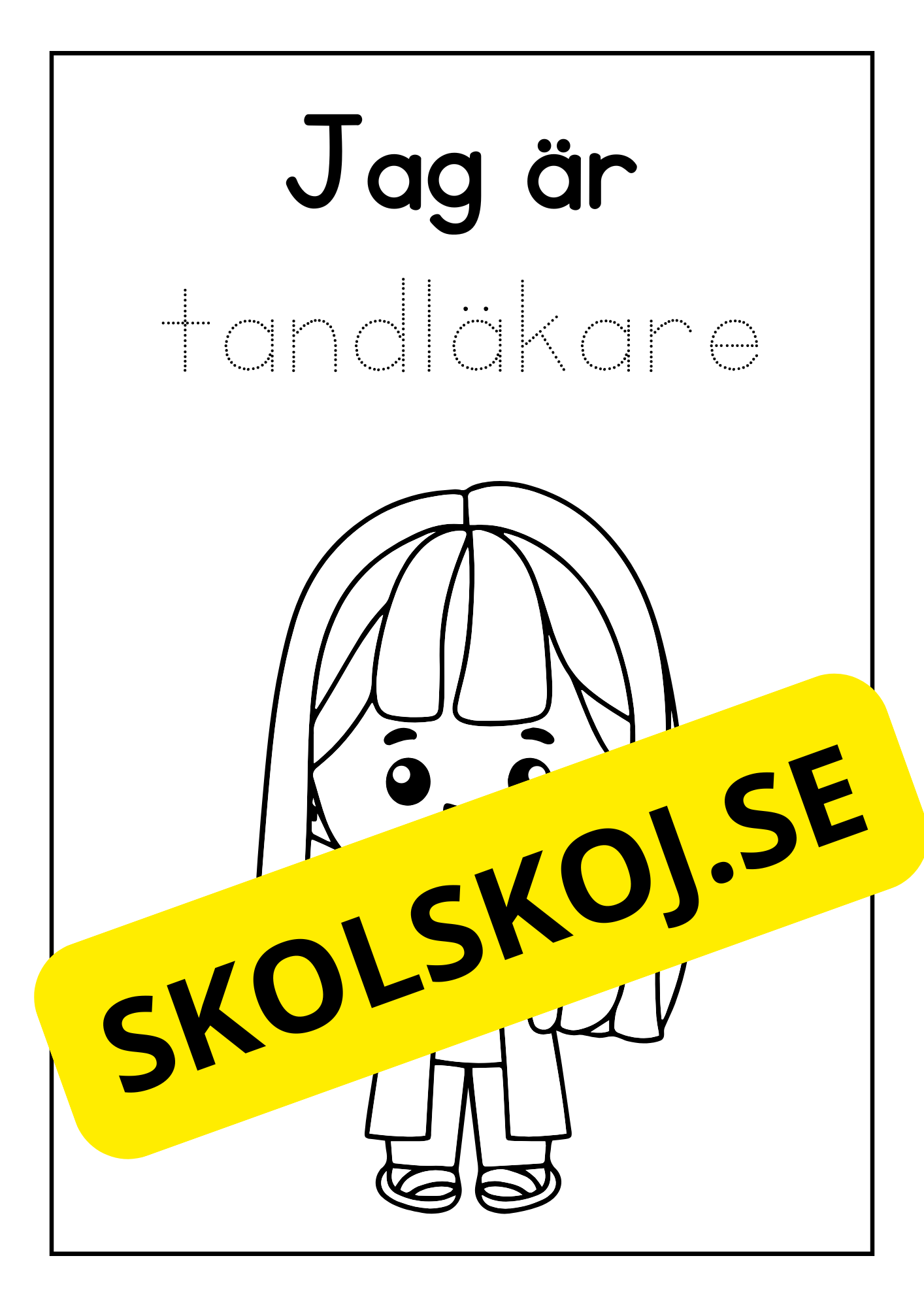 Läs, spåra  och färglägg! tema yrken