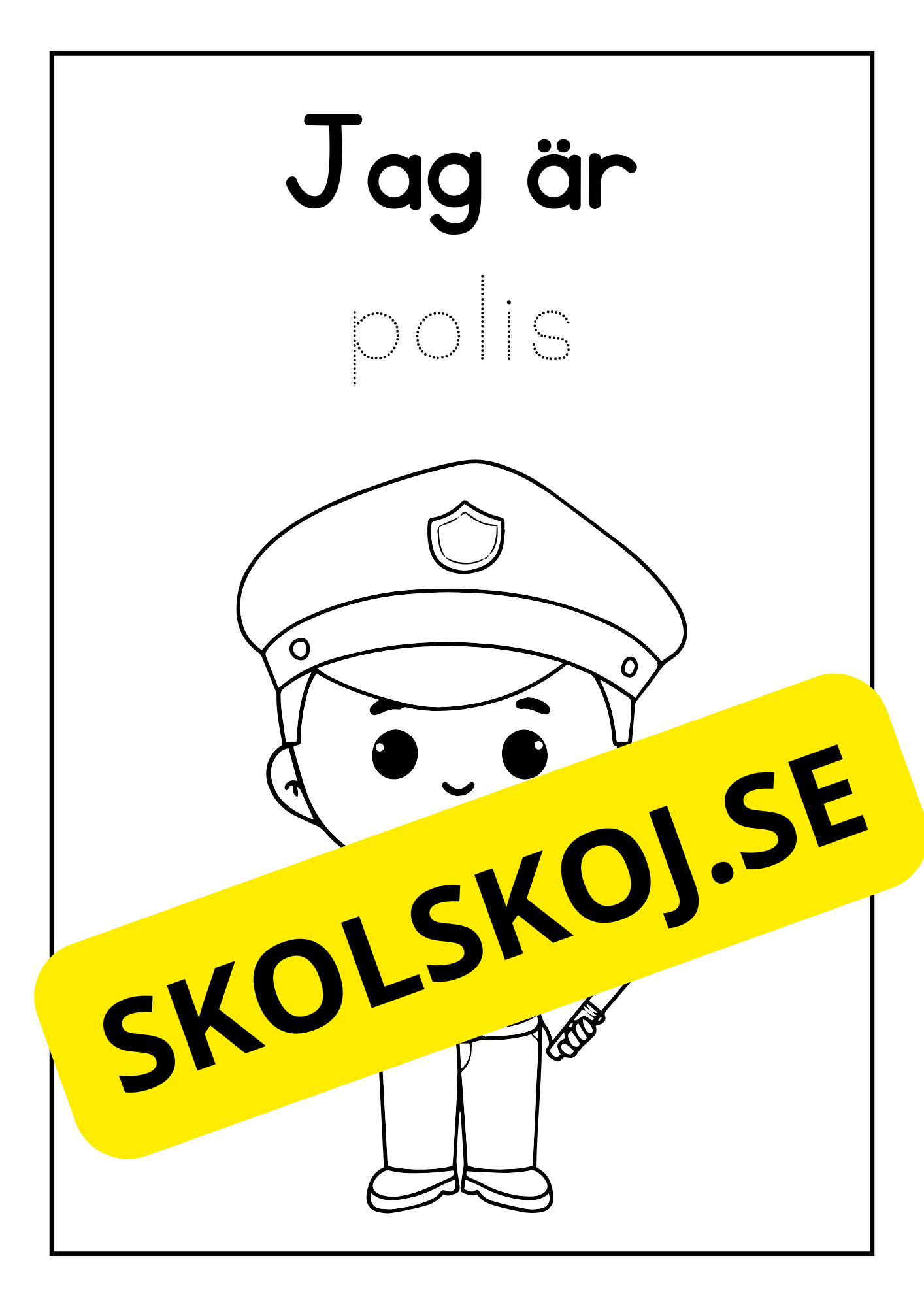 Läs, spåra  och färglägg! tema yrken