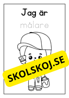 Läs, spåra  och färglägg! tema yrken