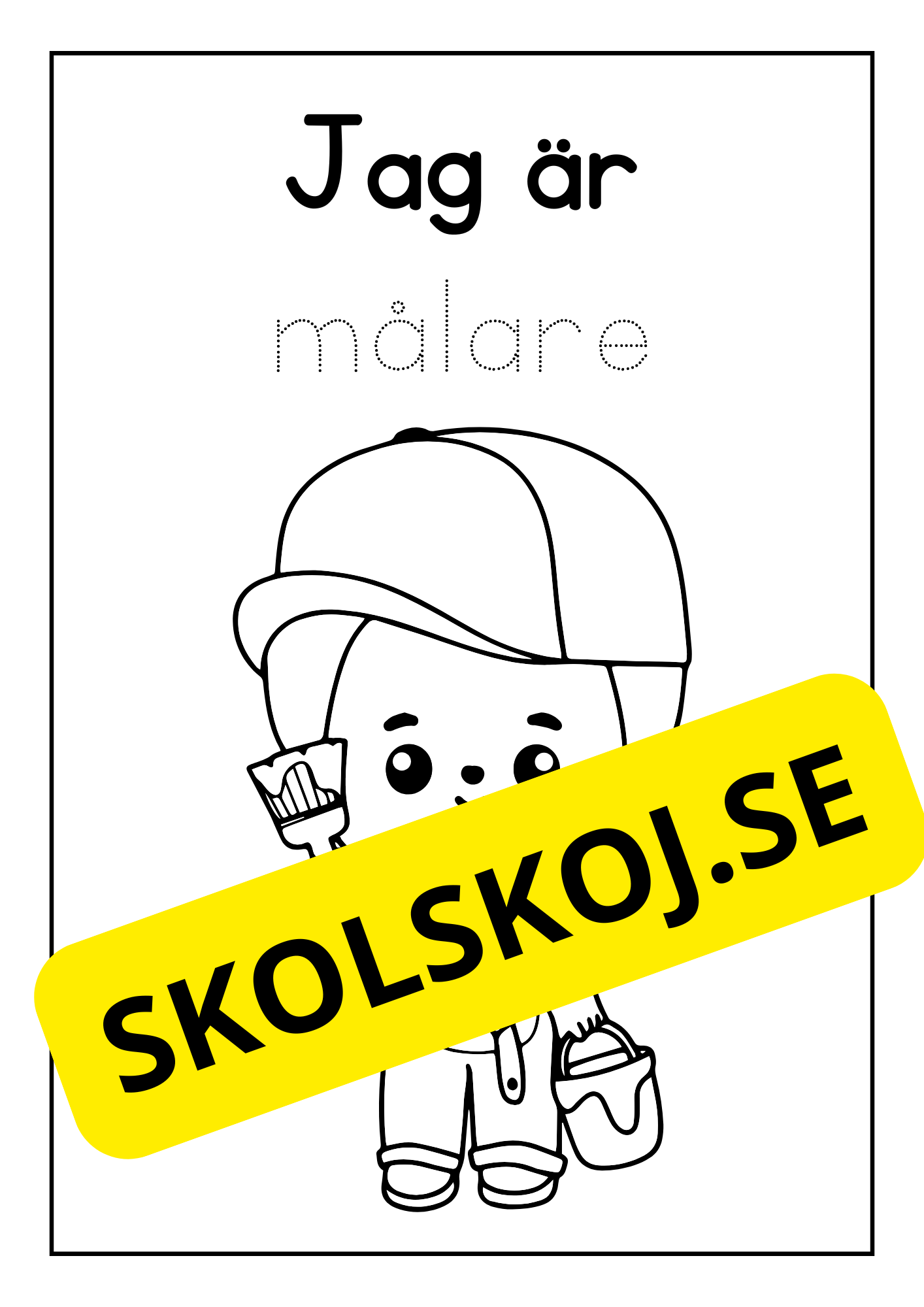 Läs, spåra  och färglägg! tema yrken