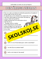 Läsförståelse - Djur- 14 texter