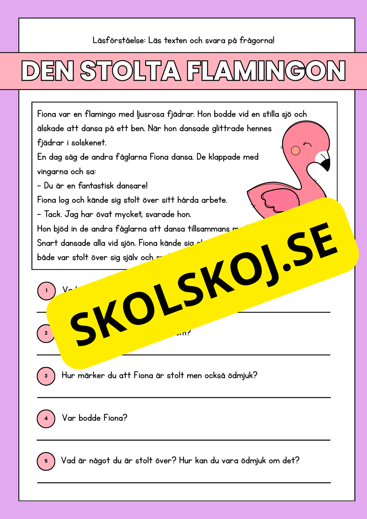 Läsförståelse - Djur- 14 texter