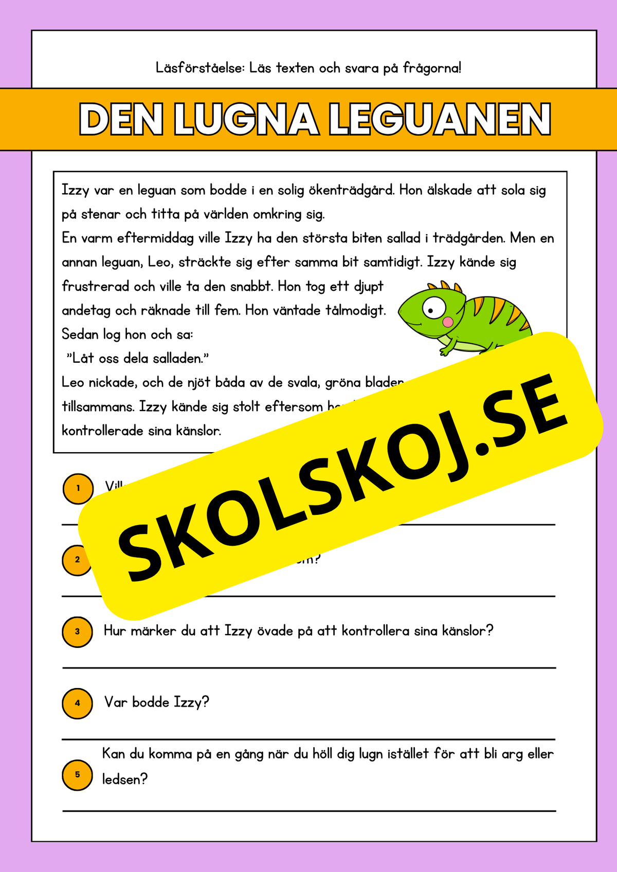 Läsförståelse - Djur- 14 texter
