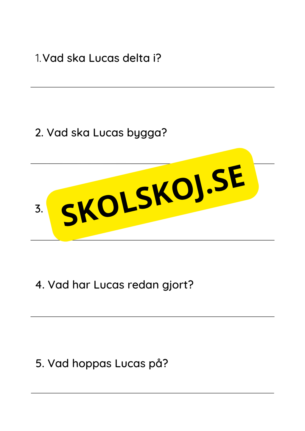 Läsförståelse - Enkel - Årskurs 2 - 3