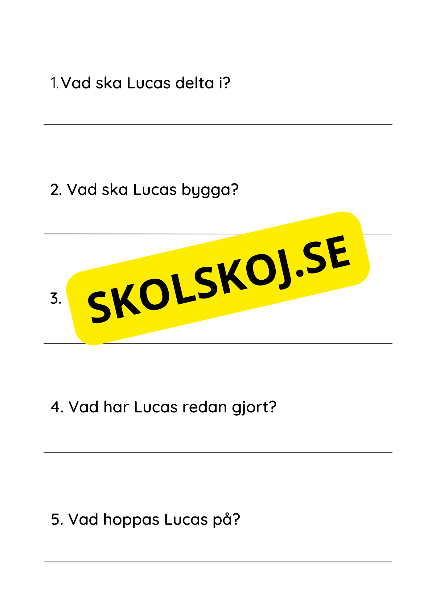 Läsförståelse - Enkel - Årskurs 2 - 3