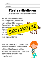 Läsförståelse - Enkel - Årskurs 2 - 3