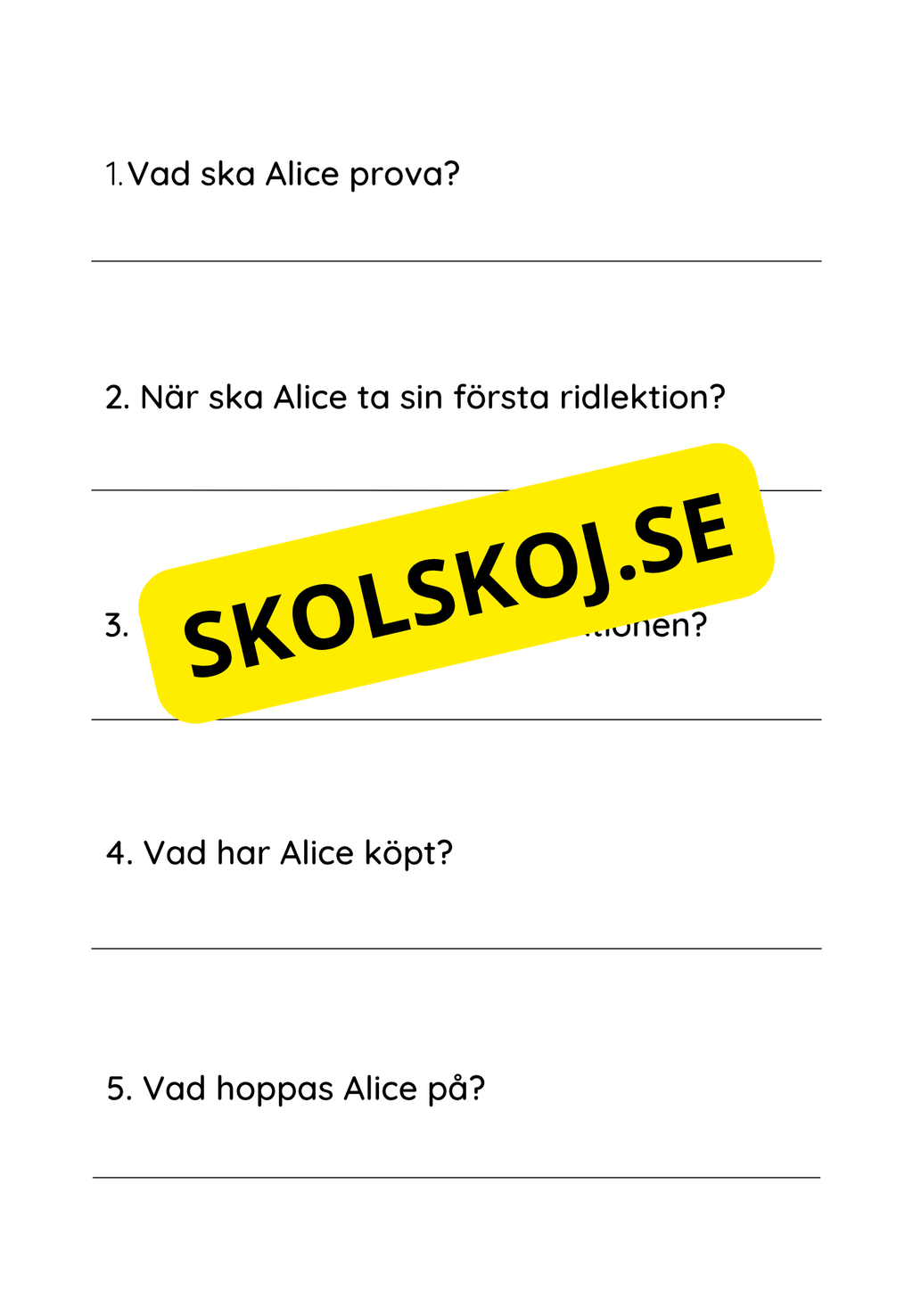 Läsförståelse - Enkel - Årskurs 2 - 3