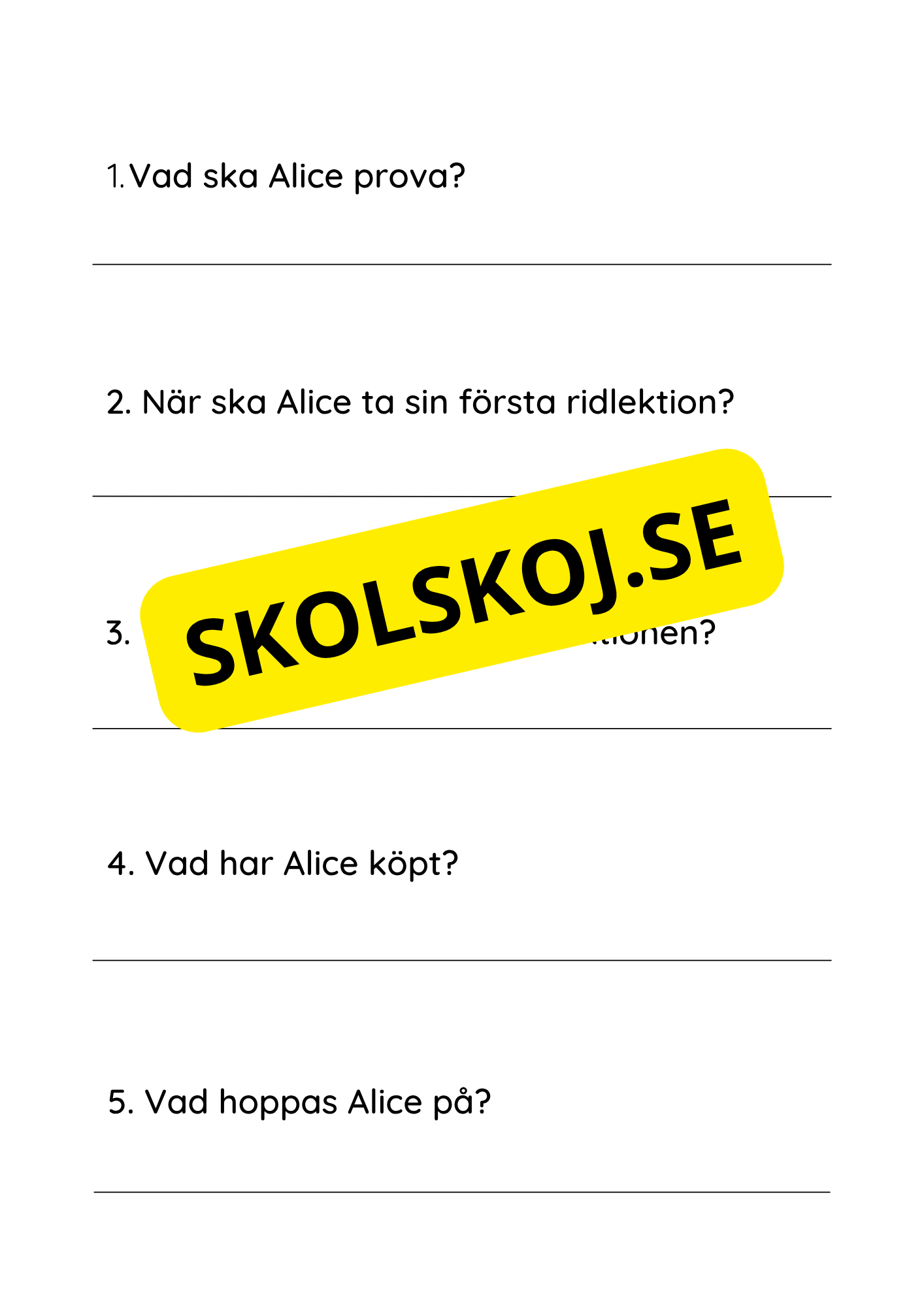 Läsförståelse - Enkel - Årskurs 2 - 3