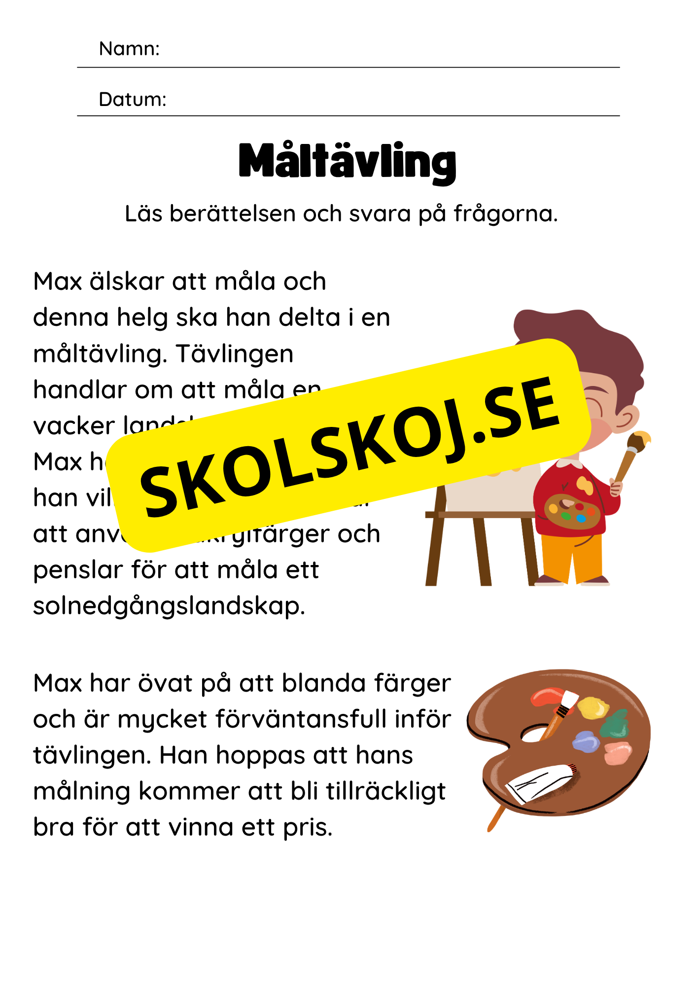 Läsförståelse - Enkel - Årskurs 2 - 3