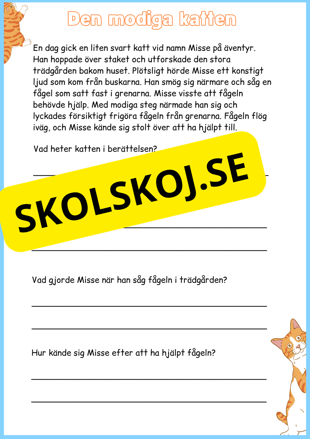 Läsförståelse - Årskurs 3 - 4 - Häfte