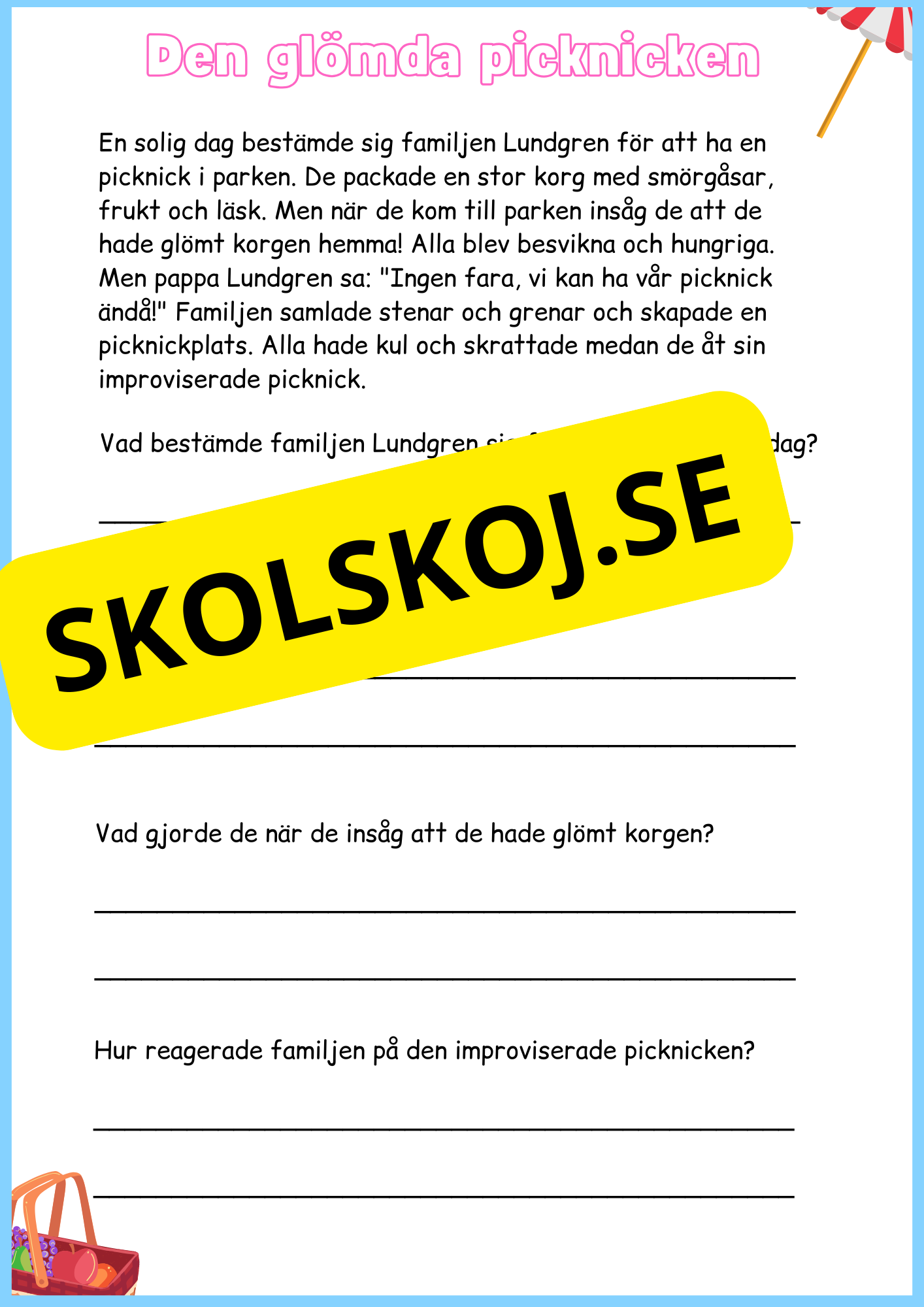 Läsförståelse - Årskurs 3 - 4 - Häfte