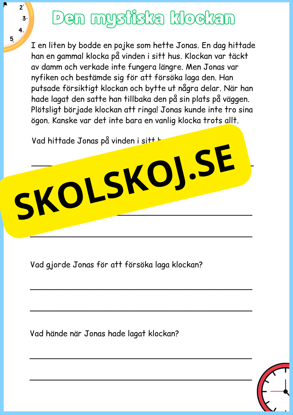 Läsförståelse - Årskurs 3 - 4 - Häfte