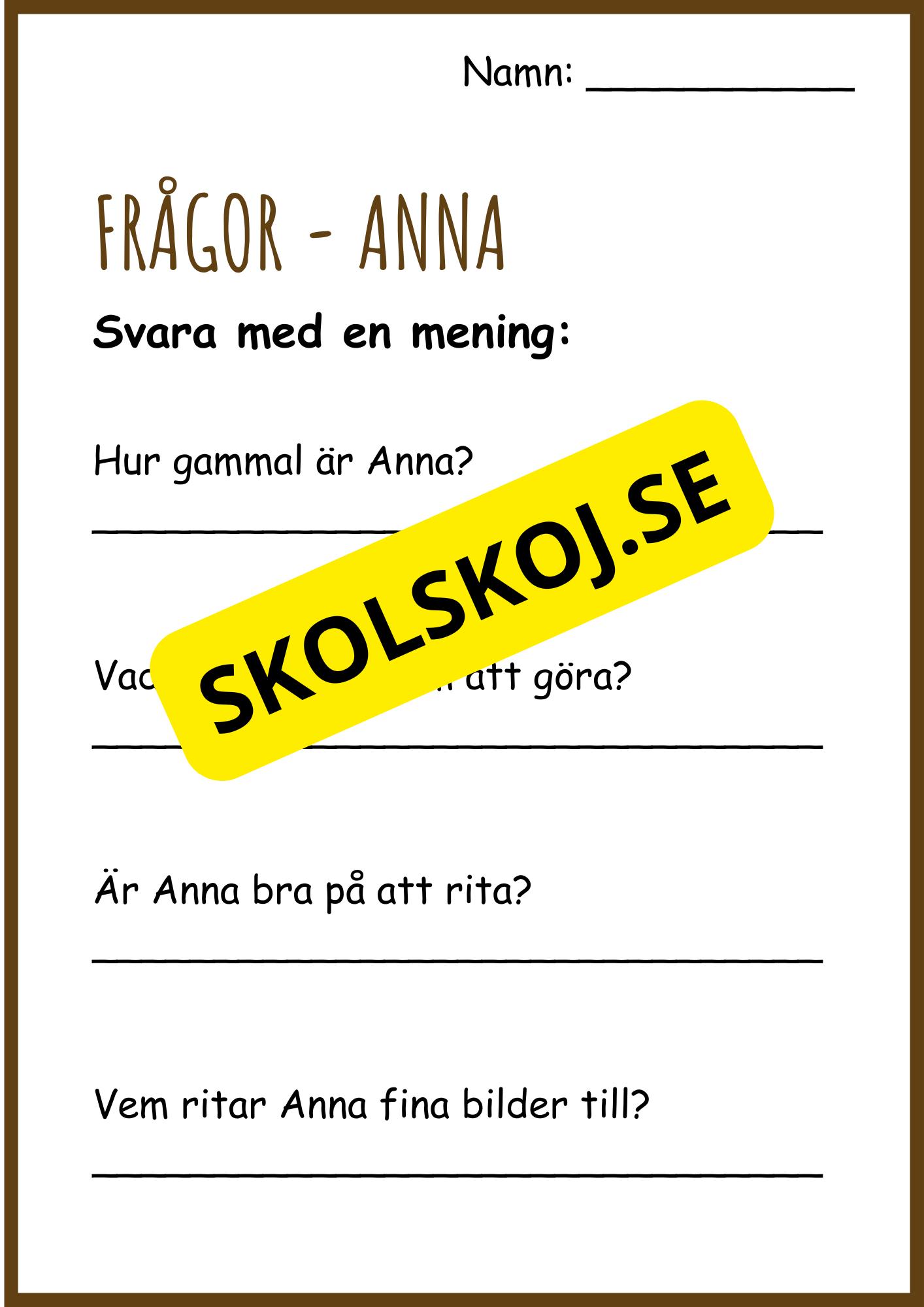 Läsförståelse - Enkel