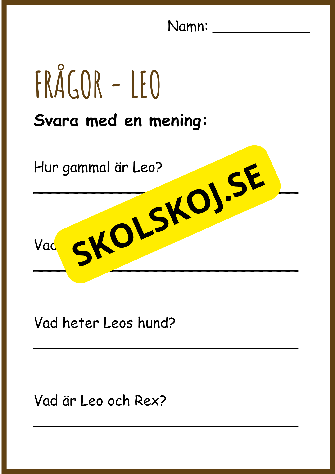 Läsförståelse - Enkel