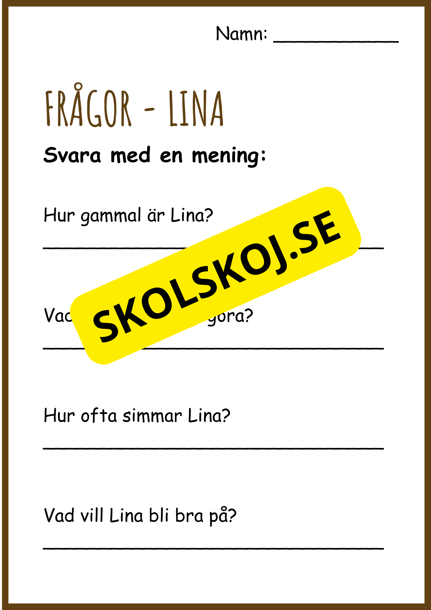 Läsförståelse - Enkel