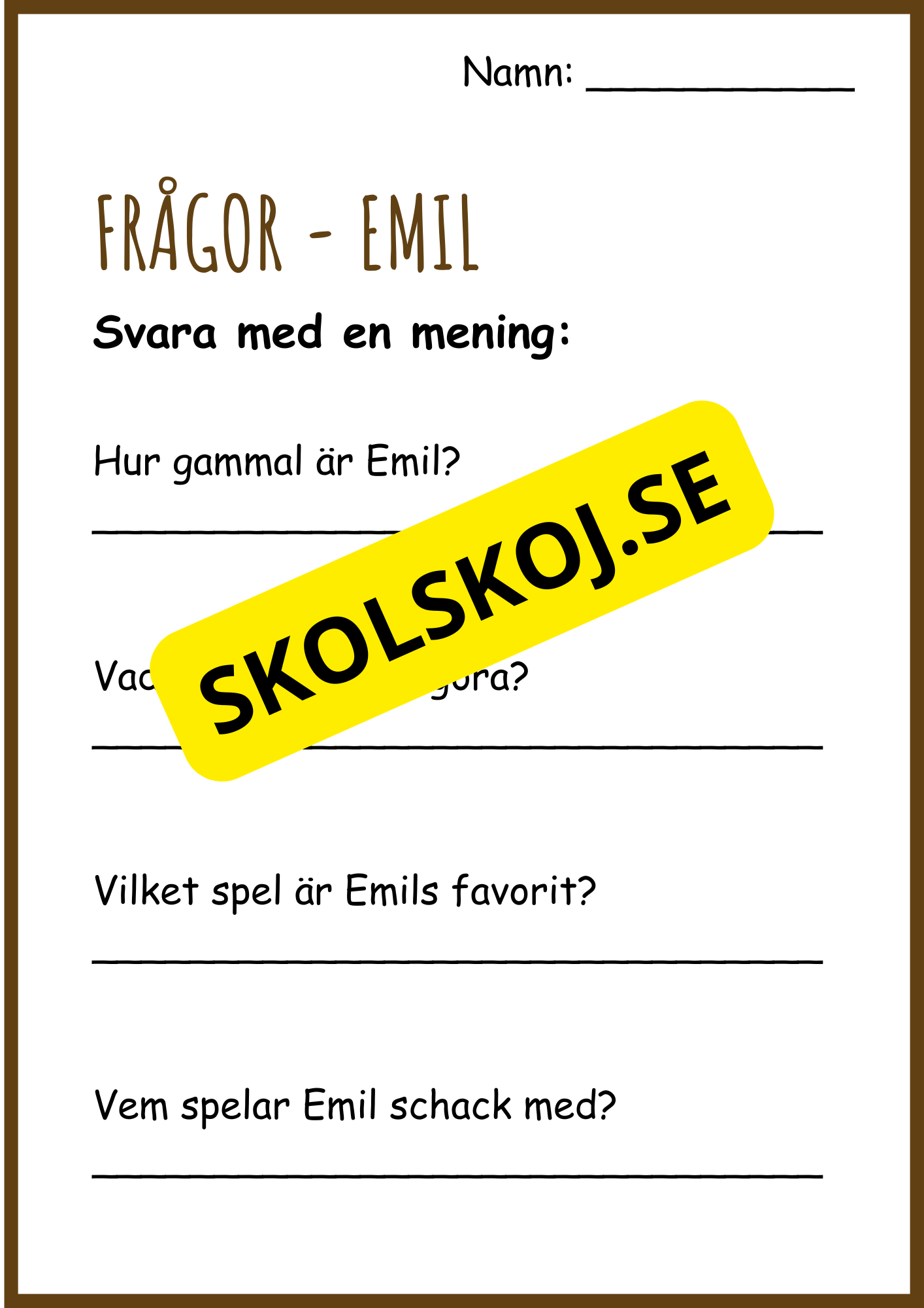 Läsförståelse - Enkel