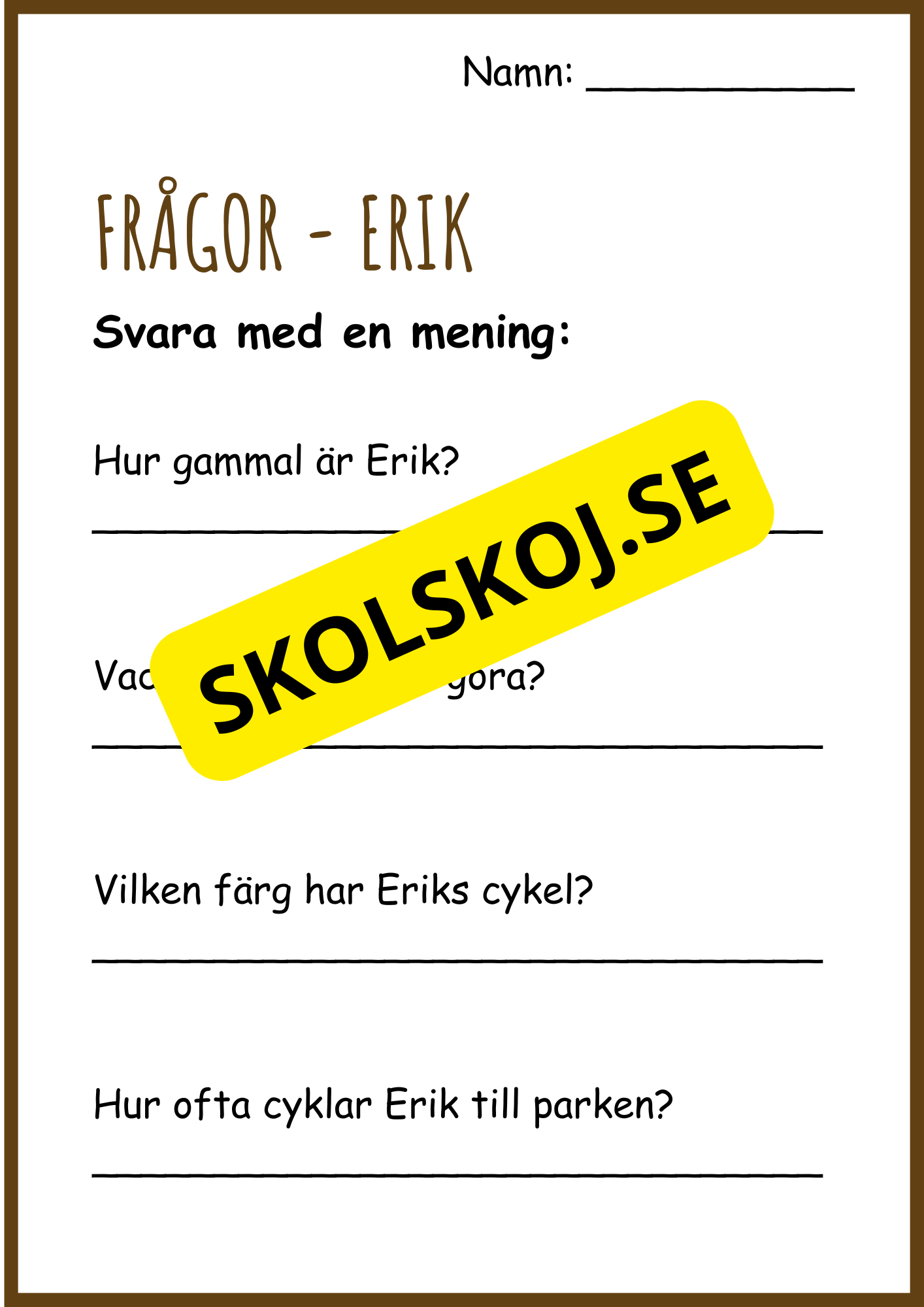 Läsförståelse - Enkel